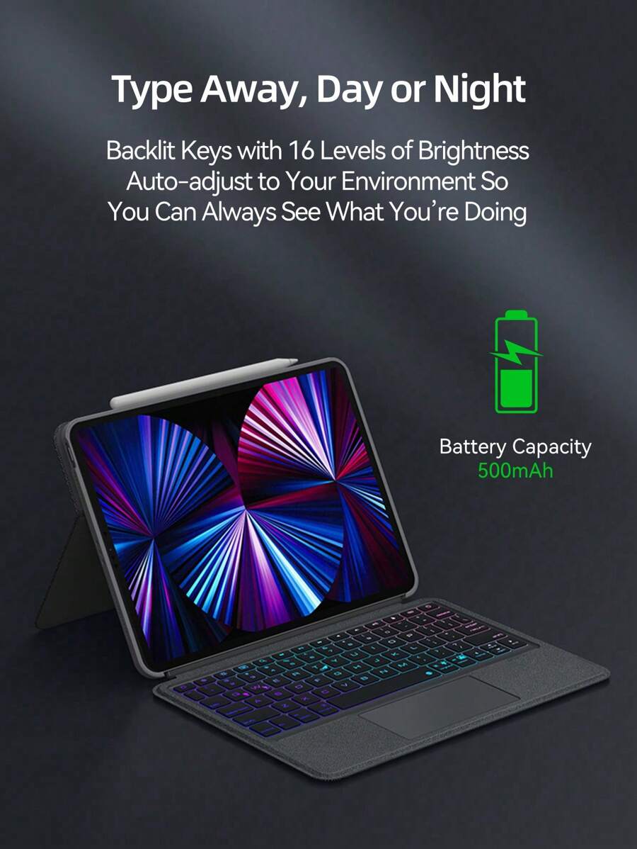 DANYCASE 魔术键盘保护套兼容 iPad Mini 7 A17Pro 2024 Pro 11 Pro 12.9 10.5 10.2 7/8/9th Air 4/5 10.9 带无线键盘磁分离保护套