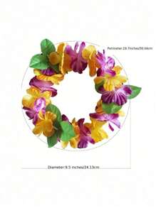 1-18 piezas Coronas florales hawaianas, diadema tropical de flores de Luau, tocado de leis, corona floral talla grande gruesa para decoración de fiestas de verano en la playa o piscina, decoración, suministros y favores, fiesta con temática de Hawái