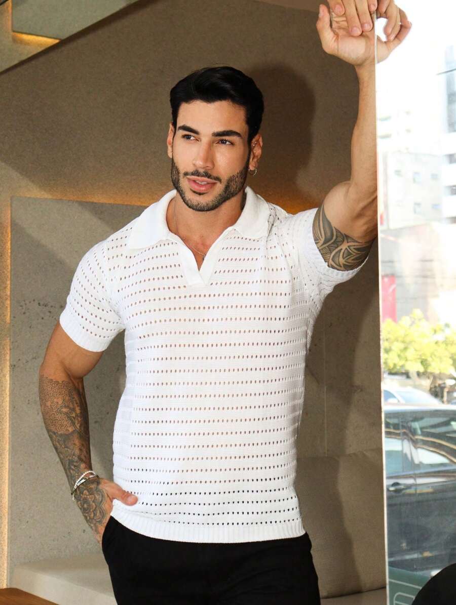 TRICOT DE LUXO camisa masculina blusa gola polo tricot verão primavera homens casual alta qualidade envio imediato dia dos pais