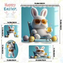 1/4 件春季复活节快乐彩绘鸡蛋、兔子、蝴蝶、五颜六色的花朵、草地。母亲节总统日浴帘套装防水时尚实用印花浴帘套装适用于家庭装饰每个浴室淋浴房浴缸婚礼、庆祝、旅行、便携、露营、商务旅行母亲节鲜花、给妈妈的个性化礼物、最后一分钟的礼物、母亲节创意、母亲节礼物、给妈妈的手工卡片、50 美元以下的最佳母亲节礼物