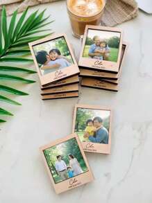 Cornice portafoto in legno minimalista personalizzata, stile da appendere, souvenir fai-da-te, cornice per esposizione di foto di bambini - Multicolore - Visualizzare 6