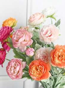 1 件/4 件人造奥斯汀玫瑰束仿真牡丹长茎人造花适合家庭花瓶办公室婚礼订婚插花周年纪念母亲节生日礼物 - 3頭洋牡丹 - 查看 6
