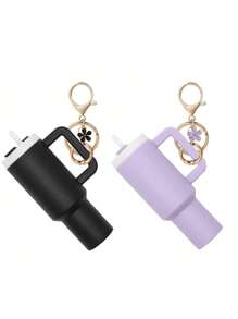 Juego de 1/2/3/5/8 piezas de llavero con mini vaso, lindos encantos con vaso para mujer para bolso, mochila, botella de agua mini - Estilo callejero, multicolor, accesorios del llavero, encantos para bolsos, vasos, 5/3/2/1 llaveros, accesorios para bolsos, encantos para bolsos de mano, caja de almacenamiento de lápiz labial, accesorios para bolsos, llavero de mini vaso, llavero de mini vaso para llavero o bálsamo labial, llavero lindo de vaso