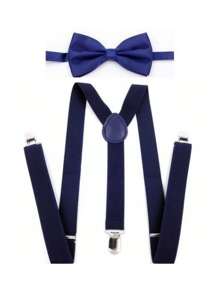 1 套男士红色休闲领结和吊带套装，吊带夹秋冬配饰万圣节服装，适合青少年、青年、男士、休闲、户外、运动、度假、毕业礼物、生日、日常穿着