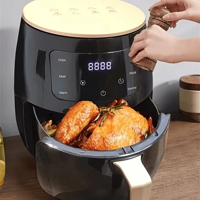 4.7 Quart Capacity Smart Fully Automatic Home Air Fryer, Equipped With Multi-Function LED Touch Screen, Suitable For Frying, Baking, Roasting Chicken, And Microwave Heating