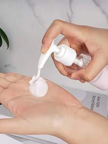 15 piezas Botellas dispensadoras transparentes a presión de 3.38oz a prueba de fugas, esencial de viaje - Adecuado para loción, gel de baño, crema facial, aceite de masaje, champú y acondicionador, portátil, a prueba de fugas, reutilizable, ideal para viajes y uso diario. - Blanco - Ver 5