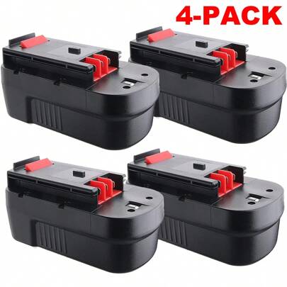 4Pack HPB18 18V 4.8Ah Ni-Mh Replace Battery For Black And Decker Battery Compatible With B&D HPB18 HPB18-OPE 244760-00 A1718 A18 FSB18 FEB180S Batteries