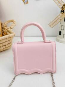 1 Pc New Mini Solid Color Simple Pu Material Handbag For Girls, Interchangeable Metal Strap, Crossbody And Handheld, Fashionable And Elegant For Parties, Shopping, Banquets, Eid Gift