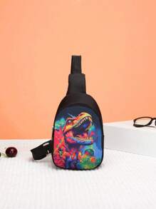 1 pieza Mini bolsa de pecho cruzada, monedero, de cierre con cremallera, con lindos diseños de unicornio/sirena/dinosaurio/espacio, ideal para uso diario