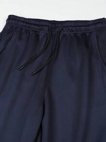 Men's Printed Sports Outfit - Casual Jacket + Pants Full Set, Suitable For Hiking, Outdoor Activities In Autumn/Winter - Blue - View 3