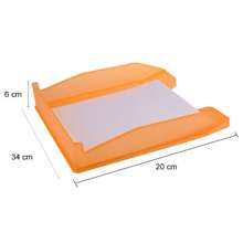 6pcs File Holder Desk Organizer Set - Single Layer Horizontal File Tray, Stackable Multilayer File Desk Storage - Orange - View 2