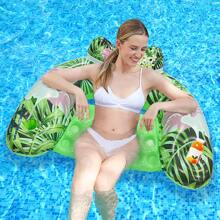 1pc U-Shaped Inflatable Pool Float, PVC Material With Cup Holder, Suitable For Pool Party, Water Relaxation And Recreation - Multicolor - View 7