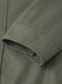 Mens Denim Jacket, Long Sleeve Turn-Down Collar Button Closure Casual Jacket Outwear