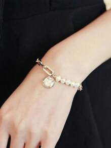 Baroque Pearl Metal Splicing Bracelet, Smiling Freshwater Pearl Bracelet, A Must-Have Item For Fashion Experts, Interpreting Unique Fashion Charm