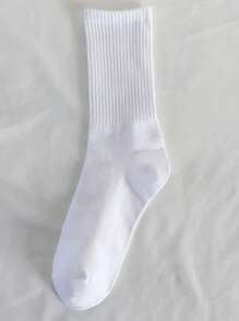 1/3/5 Pairs Of Unisex Solid Colored Socks, Sports And Breathable Mid-Tube Socks, Casual Socks For Both Men And Women