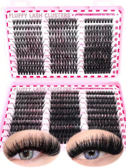 600/320/60PCS D Curl Individual Lash Clusters 30D+40D+50D+60D+80D+100D 6 Styles 10-18mm Lash Clusters Extra Thick&Natural Look&Dramatic Volume&Ultra Soft&Super Light Reusable Individual Segmented False Eyelashes Eyelash Extension Kit For Self Use At Home For Daily Life&Wedding&Dating&Party&Music Festival&Travel&Spring Day Lash Clusters, Eyelash Clusters, Individual Eyelashes, Lashes, Fake Lashes