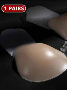 1 Pair Of Silicone Invisible Strapless Bras With Self-Adhesive Backless Push-Up Cups - Apricot - View 11