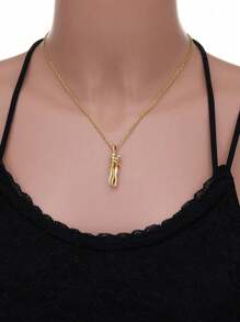 1pc Fashion New Creative Couple Hug Pendant, Copper Plated 18K Gold Jewelry Combination Can Be Detachable Personalized Hug Pendant Necklace, Suitable For Daily Casual Wear, Holiday Gifts
