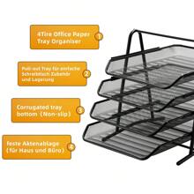 Piorlado Mesh Desk Organiser 4 Tier Letter Tray Organizer Office Desktop Document Paper File Storage Mesh Filling Collection For Home &Office Use,Back To School,School Supplies