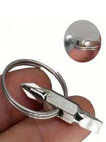 1pc Keychain Screwdriver Bit With Phillips And Flat Head Small Pocket EDC Tool Multi-Functional Keychain Repair Tool