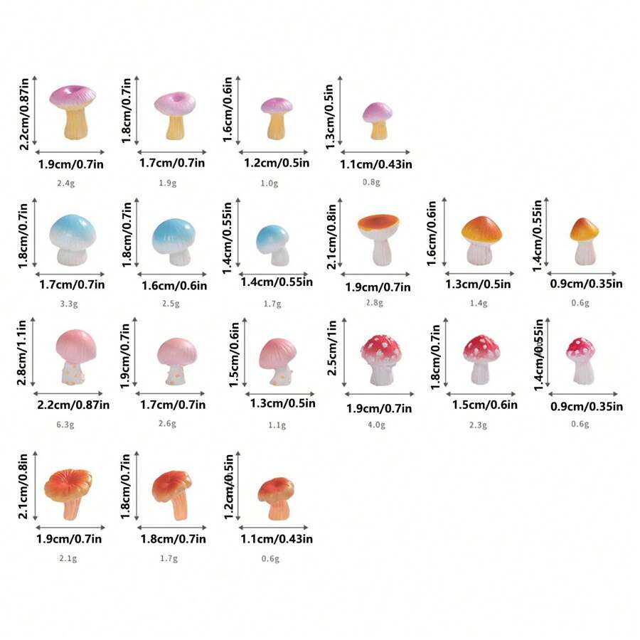 Mini Mushrooms For Crafts Tiny Fairy Garden Mushrooms Little Resin ...