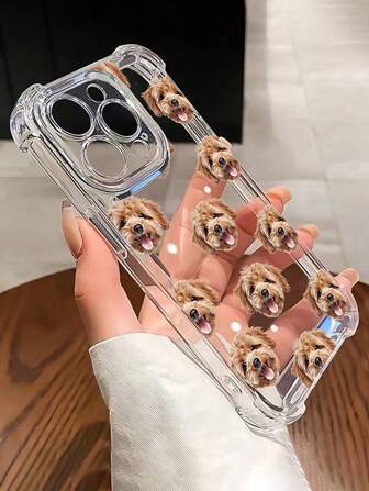 1pc Customized High-Definition UV Printed Transparent Anti-Drop Phone Case With Pet Or Portrait Photo. Compatible With IPhone 16 Pro Max/16 Pro/15 Pro Max/14 Pro Max/13 Pro Max/A12/A13/A14/A15/A52/A54/A55/13C, OPPO A15/A17, Honor X6A/X7B/X8B/X6, S23 Ultra/S24 Ultra/A52S, VIVO, OPPO, Redmi, Clear, Stylish, Colorful, Vintage, Cute, Contracted, Funny, Custom, Customized, Ideal Gifts For Her, Boyfriend, Girlfriend, Family, Friends, Grandparents, Couple, For Anniversaries, For Birthdays, Season Picks,2025phonecase