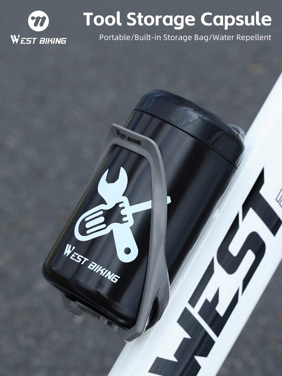 WEST BIKING Bolsa de cuadro portátil tipo bidón de 0,56L para herramientas de reparación de bicicletas - Caja de almacenamiento portátil