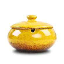 Ceramic Ashtray With Lid, Indoor Or Outdoor Smoke-Free And Windproof Ashtray, Terrace Desktop Office Smoked Ash Rack, Desktop Home Office Decorative Ashtray, Holiday Gift Gifts Birthday Graduation - Multicolor - View 11