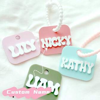 1 Stück personalisiertes Wasser-/Trinkflasche ID-Etikett, individualisierter Namensanhänger mit Zugbanddesign, Geschenk zum Vatertag, Muttertag, Memorial Day, Hochzeitsutensilien