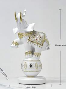 可爱的树脂大象玩球装饰，适合现代家居、橱柜、乔迁礼物、父亲、老师 - 彩色 - 查看 9