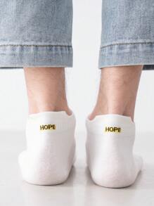 1/3/5/7/10/12 Pairs Spring/Summer Unisex Letter, Striped & Solid Color Simple Design Comfortable Sports & Business Socks
