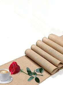 2/1pc Set Coarse Linen Tablecloth, 30cm X 274.32cm - Rustic Wedding Decor Table Runner, Dining Table Decor, Kitchen Table Runner, For Thanksgiving, Party