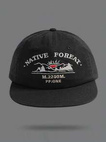 Gorra de béisbol plana casual unisex con bordado, estilo streetwear con un diseño de letras interesante