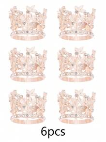 6pcs Alloy Mini Crown Princess Headband, Party Supplies, Party Favors And Decorations, With Holiday Headpiece Set Valentine's Day Accessories