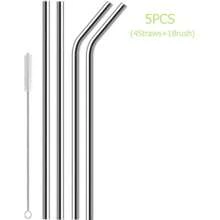 3/5/10pcs Reusable 8mm Stainless Steel Straws With Cleaning Brush - Extra Long 30cm Polished Metal Drinking Straws, Suitable For 30/40oz Cups - Perfect For Halloween, Christmas, Easter, Thanksgiving