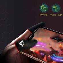 6 Pcs Mobile Phone Gaming Finger Sleeves, Finger Sleeves Compatible With All Touchscreen Devices, Superconducting Nanofibers, Smooth Feel, Anti-Sweat, Extremely Thin, Red Edge