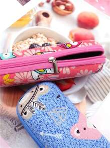 青少年/男孩/女孩可爱图案眼镜盒 - EVA 拉链光学眼镜盒，适合处方眼镜