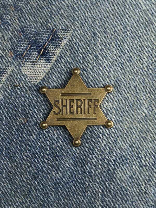 1pc Men's Vintage Novelty American Police Badge Design Pin For Clothes Bag Charm School