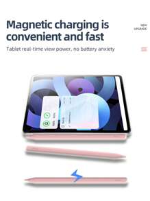 粉色触控笔兼容 iPad Pencil，具有磁性无线充电功能，具有防误触功能和倾斜灵敏度，适用于 2018-2024 iPad Air 3/4/5、iPad Mini 5/6/7、iPad 6/7/8/9/10、iPad Pro 11 英寸、iPad Pro 12.9 英寸，90mAh - 粉色 - 查看 5