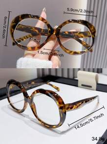 LiMiaoMiao 1pc Women Oval Clear Glasses, Y2K Color Matching Party & Travel Accessories