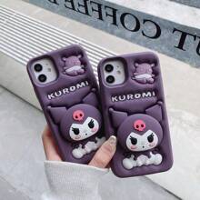 Sanrio Custodia in silicone 3D compatibile con Apple 16/15 con cartone animato Sanrio Kuromi/Kitty, custodia protettiva per telefono tridimensionale carina, regalo perfetto per amici o festività/per sport