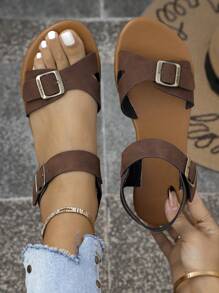 Damskie stylowe uniwersalne sandały z wydrążonymi palcami, wygodne, oddychające, w stylu wróżki, płaskie buty plażowe z klamrą, letnie