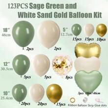 Confetti Dusty Blue Sage Green Metallic Gold Aluminum Foil Glitter And Paper Confetti Thickening Latex Balloon Garland Arch Kit For Boho Babyshower Woodland Jungle Safari Birthday Wedding Engagement First Communion Party Decorations - As Shown In the Picture (mixed Color) - View 6