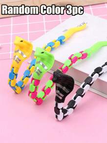 Set de 3 piezas de juguetes transformables con cadena tipo cobra de colores aleatorios, juguetes antiestrés, juguetes para adolescentes