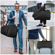 Carry On Garment Bags Convertible Suit Bag With Shoes Compartment Waterproof 2 In 1 Travel Duffle Bag Large Garment Bags Garment Duffle Bag For Men - 黑色 - 查看 2