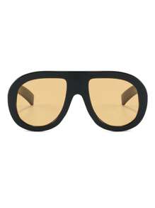 2025 New Fashion Oversized Pilot Fashion Glasses, European & American Hiphop Chunky Glasses For Women