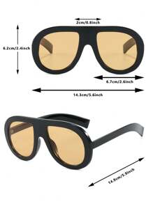 2025 New Fashion Oversized Pilot Fashion Glasses, European & American Hiphop Chunky Glasses For Women