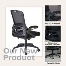 Office Desk Chair, Mesh Ergonomic Standing Desk Chair Lumbar Support Adjustable Computer Armrest Backrest Headrest Swivel Chairs For Home, Bedrooms, Office, Study