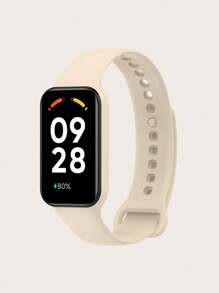 1 件纯色休闲风格一体式硅胶智能手环表带适用于 Mi Band 8 Active