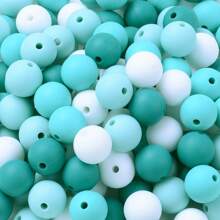 40 peças/Conjunto Contas de Silicone Macias para Fabricação de Chaveiros, Conjunto de 8 Cores, Contas de Silicone de 12mm a Granel, Contas Redondas de Silicone, Contas Distanciadoras Soltas para Chaveiros, Joias, Acessórios de DIY e Artesanato